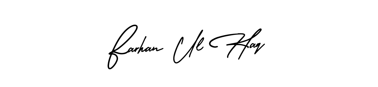 This is the best signature style for the Farhan Ul Haq name. Also you like these signature font (AmerikaSignatureDemo-Regular). Mix name signature. Farhan Ul Haq signature style 3 images and pictures png