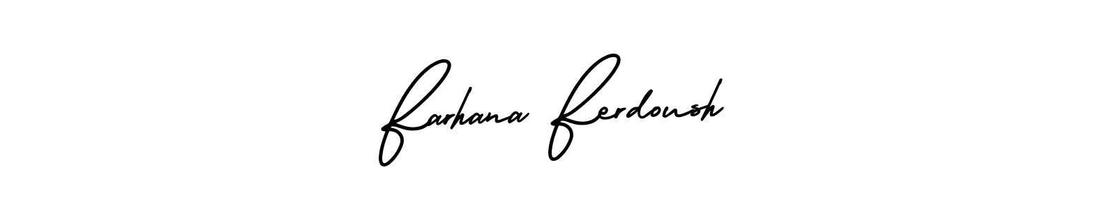 AmerikaSignatureDemo-Regular is a professional signature style that is perfect for those who want to add a touch of class to their signature. It is also a great choice for those who want to make their signature more unique. Get Farhana Ferdoush name to fancy signature for free. Farhana Ferdoush signature style 3 images and pictures png