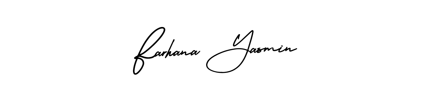 How to make Farhana Yasmin name signature. Use AmerikaSignatureDemo-Regular style for creating short signs online. This is the latest handwritten sign. Farhana Yasmin signature style 3 images and pictures png