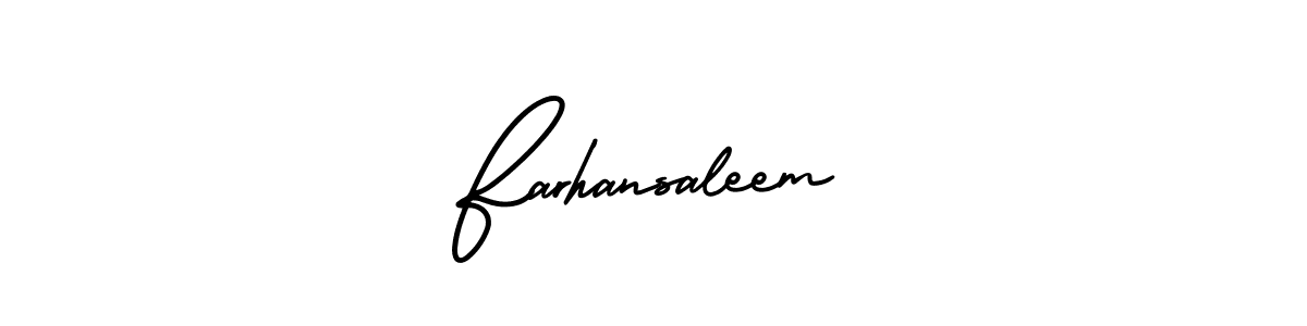 How to make Farhansaleem name signature. Use AmerikaSignatureDemo-Regular style for creating short signs online. This is the latest handwritten sign. Farhansaleem signature style 3 images and pictures png