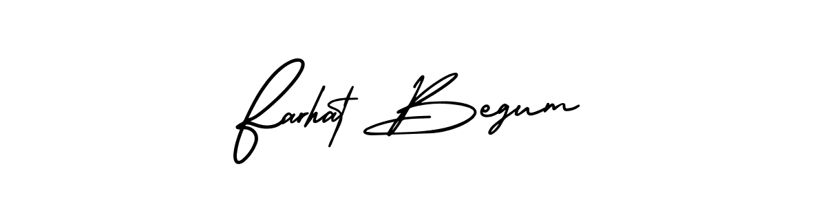 Create a beautiful signature design for name Farhat Begum. With this signature (AmerikaSignatureDemo-Regular) fonts, you can make a handwritten signature for free. Farhat Begum signature style 3 images and pictures png