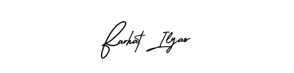How to make Farhat Ilyas name signature. Use AmerikaSignatureDemo-Regular style for creating short signs online. This is the latest handwritten sign. Farhat Ilyas signature style 3 images and pictures png