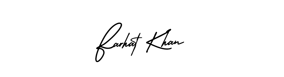 Make a beautiful signature design for name Farhat Khan. With this signature (AmerikaSignatureDemo-Regular) style, you can create a handwritten signature for free. Farhat Khan signature style 3 images and pictures png