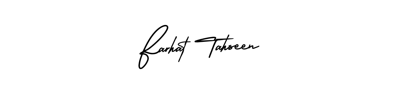 Make a beautiful signature design for name Farhat Tahseen. With this signature (AmerikaSignatureDemo-Regular) style, you can create a handwritten signature for free. Farhat Tahseen signature style 3 images and pictures png