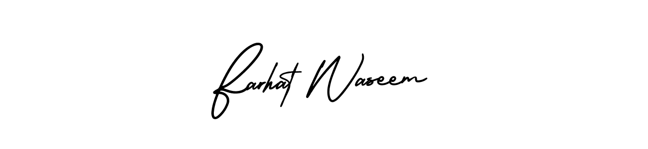 Use a signature maker to create a handwritten signature online. With this signature software, you can design (AmerikaSignatureDemo-Regular) your own signature for name Farhat Waseem. Farhat Waseem signature style 3 images and pictures png