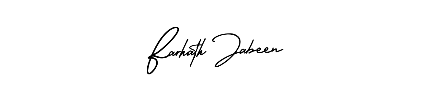 Design your own signature with our free online signature maker. With this signature software, you can create a handwritten (AmerikaSignatureDemo-Regular) signature for name Farhath Jabeen. Farhath Jabeen signature style 3 images and pictures png