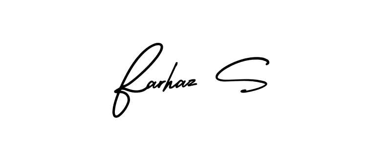 Design your own signature with our free online signature maker. With this signature software, you can create a handwritten (AmerikaSignatureDemo-Regular) signature for name Farhaz S. Farhaz S signature style 3 images and pictures png