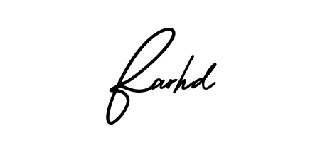 The AmerikaSignatureDemo-Regular lettering style adds unique flourish to name Farhd. Stand out with a custom digital autograph made in seconds. Farhd signature style 3 images and pictures png