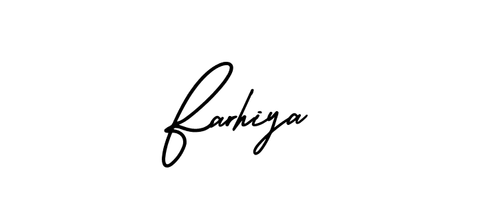 How to Draw Farhiya signature style? AmerikaSignatureDemo-Regular is a latest design signature styles for name Farhiya. Farhiya signature style 3 images and pictures png