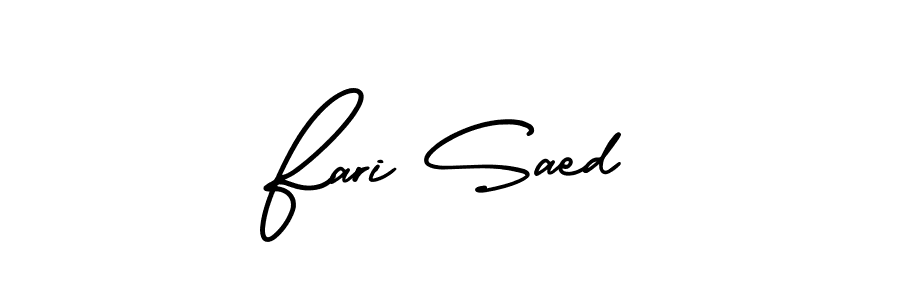 Use a signature maker to create a handwritten signature online. With this signature software, you can design (AmerikaSignatureDemo-Regular) your own signature for name Fari Saed. Fari Saed signature style 3 images and pictures png