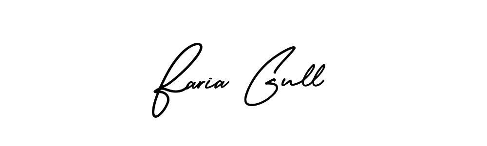 You should practise on your own different ways (AmerikaSignatureDemo-Regular) to write your name (Faria Gull) in signature. don't let someone else do it for you. Faria Gull signature style 3 images and pictures png