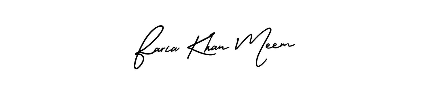 This is the best signature style for the Faria Khan Meem name. Also you like these signature font (AmerikaSignatureDemo-Regular). Mix name signature. Faria Khan Meem signature style 3 images and pictures png