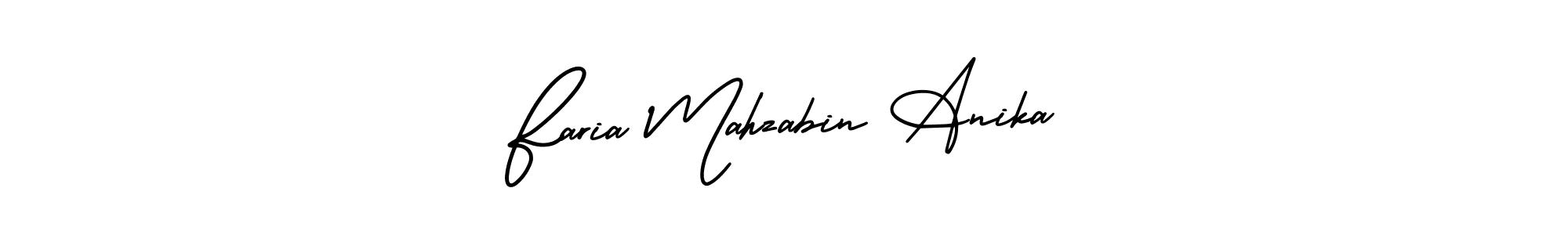 Make a short Faria Mahzabin Anika signature style. Manage your documents anywhere anytime using AmerikaSignatureDemo-Regular. Create and add eSignatures, submit forms, share and send files easily. Faria Mahzabin Anika signature style 3 images and pictures png