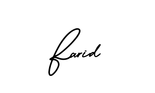 if you are searching for the best signature style for your name Farid. so please give up your signature search. here we have designed multiple signature styles  using AmerikaSignatureDemo-Regular. Farid signature style 3 images and pictures png