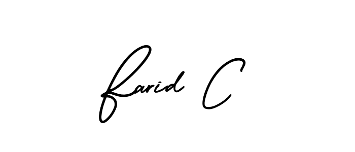 It looks lik you need a new signature style for name Farid C. Design unique handwritten (AmerikaSignatureDemo-Regular) signature with our free signature maker in just a few clicks. Farid C signature style 3 images and pictures png