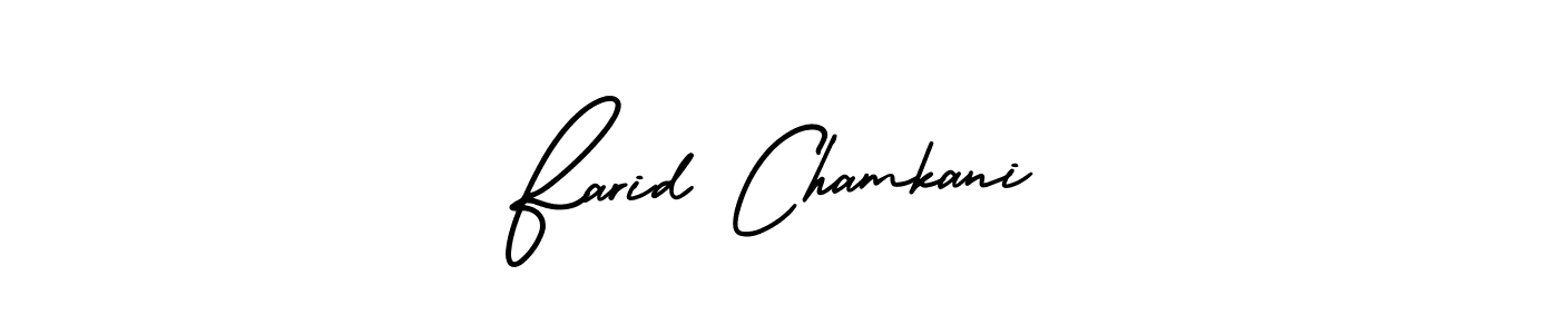 Similarly AmerikaSignatureDemo-Regular is the best handwritten signature design. Signature creator online .You can use it as an online autograph creator for name Farid Chamkani. Farid Chamkani signature style 3 images and pictures png