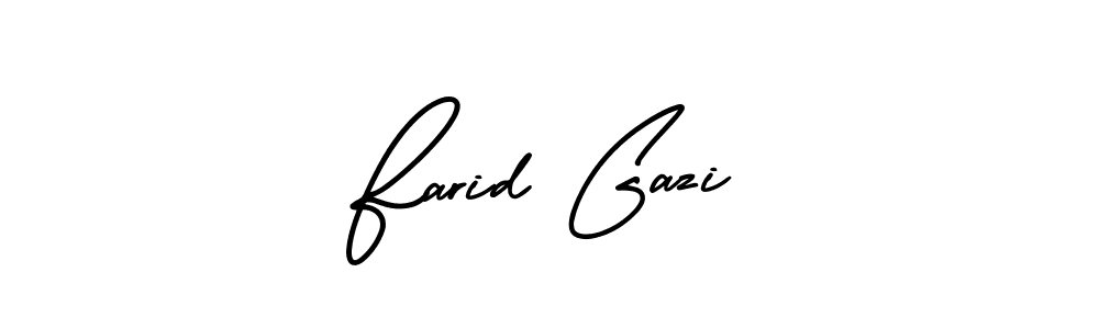 This is the best signature style for the Farid Gazi name. Also you like these signature font (AmerikaSignatureDemo-Regular). Mix name signature. Farid Gazi signature style 3 images and pictures png