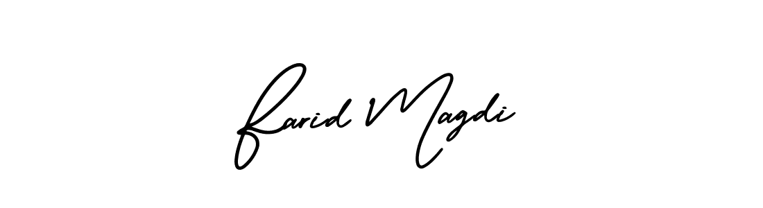 if you are searching for the best signature style for your name Farid Magdi. so please give up your signature search. here we have designed multiple signature styles  using AmerikaSignatureDemo-Regular. Farid Magdi signature style 3 images and pictures png