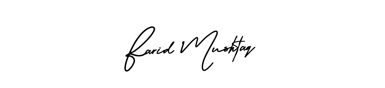 if you are searching for the best signature style for your name Farid Mushtaq. so please give up your signature search. here we have designed multiple signature styles  using AmerikaSignatureDemo-Regular. Farid Mushtaq signature style 3 images and pictures png