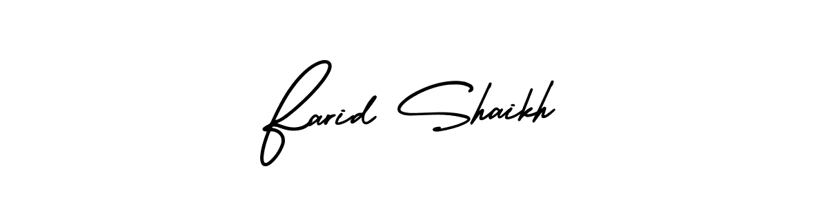 How to make Farid Shaikh name signature. Use AmerikaSignatureDemo-Regular style for creating short signs online. This is the latest handwritten sign. Farid Shaikh signature style 3 images and pictures png