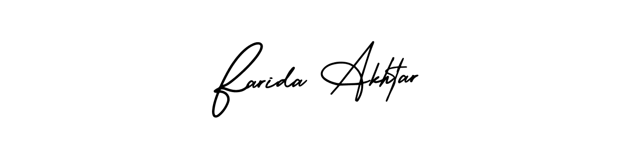Design your own signature with our free online signature maker. With this signature software, you can create a handwritten (AmerikaSignatureDemo-Regular) signature for name Farida Akhtar. Farida Akhtar signature style 3 images and pictures png