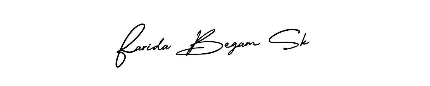 if you are searching for the best signature style for your name Farida Begam Sk. so please give up your signature search. here we have designed multiple signature styles  using AmerikaSignatureDemo-Regular. Farida Begam Sk signature style 3 images and pictures png