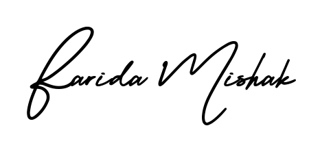 You should practise on your own different ways (AmerikaSignatureDemo-Regular) to write your name (Farida Mishak) in signature. Don't let someone else do it for you. Farida Mishak signature style 3 images and pictures png