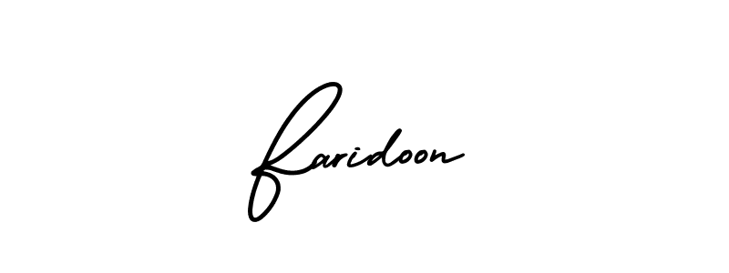 How to make Faridoon name signature. Use AmerikaSignatureDemo-Regular style for creating short signs online. This is the latest handwritten sign. Faridoon signature style 3 images and pictures png