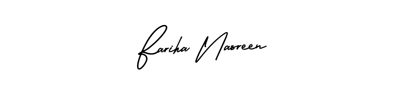 Use a signature maker to create a handwritten signature online. With this signature software, you can design (AmerikaSignatureDemo-Regular) your own signature for name Fariha Nasreen. Fariha Nasreen signature style 3 images and pictures png