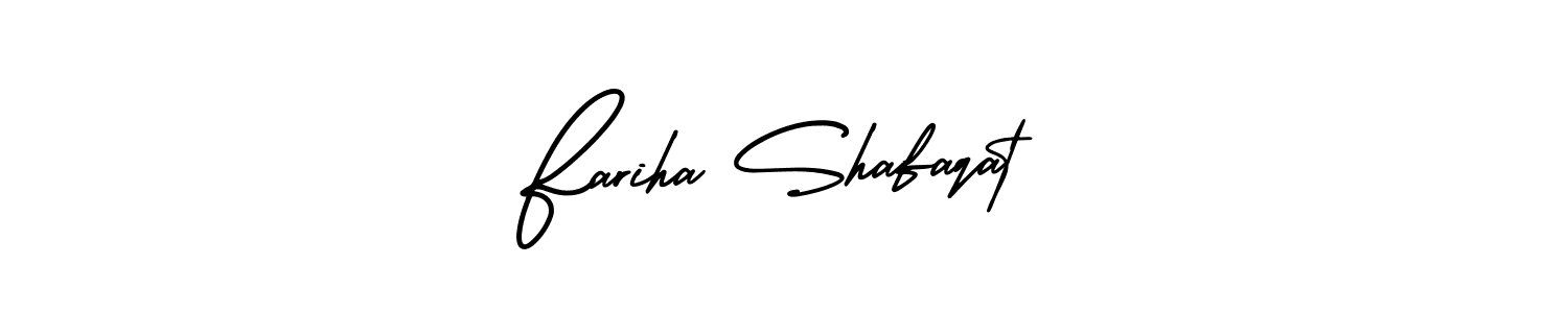 Make a short Fariha Shafaqat signature style. Manage your documents anywhere anytime using AmerikaSignatureDemo-Regular. Create and add eSignatures, submit forms, share and send files easily. Fariha Shafaqat signature style 3 images and pictures png