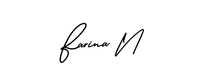 Similarly AmerikaSignatureDemo-Regular is the best handwritten signature design. Signature creator online .You can use it as an online autograph creator for name Farina N. Farina N signature style 3 images and pictures png