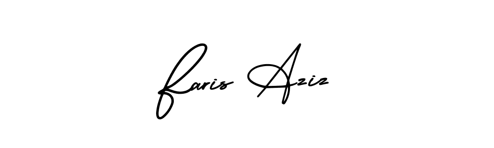 Create a beautiful signature design for name Faris Aziz. With this signature (AmerikaSignatureDemo-Regular) fonts, you can make a handwritten signature for free. Faris Aziz signature style 3 images and pictures png