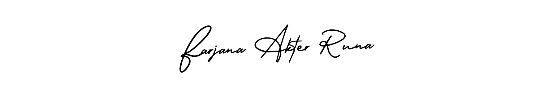 Make a beautiful signature design for name Farjana Akter Runa. With this signature (AmerikaSignatureDemo-Regular) style, you can create a handwritten signature for free. Farjana Akter Runa signature style 3 images and pictures png