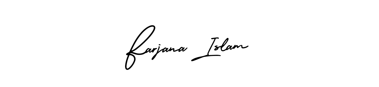 Similarly AmerikaSignatureDemo-Regular is the best handwritten signature design. Signature creator online .You can use it as an online autograph creator for name Farjana Islam. Farjana Islam signature style 3 images and pictures png
