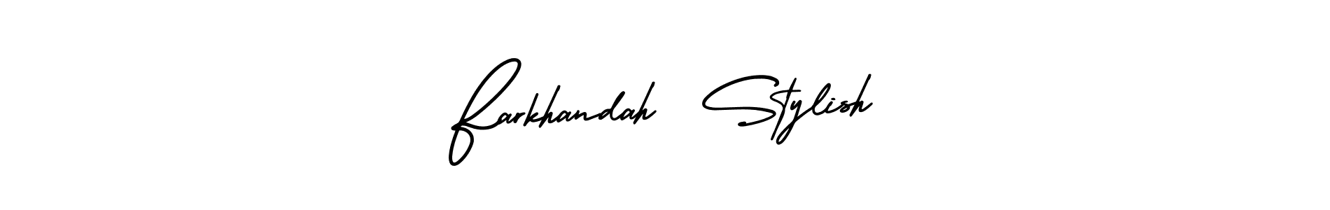 The best way (AmerikaSignatureDemo-Regular) to make a short signature is to pick only two or three words in your name. The name Farkhandah  Stylish include a total of six letters. For converting this name. Farkhandah  Stylish signature style 3 images and pictures png