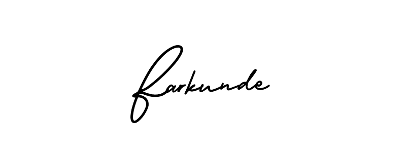 How to Draw Farkunde signature style? AmerikaSignatureDemo-Regular is a latest design signature styles for name Farkunde. Farkunde signature style 3 images and pictures png
