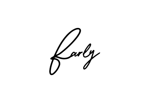 The best way (AmerikaSignatureDemo-Regular) to make a short signature is to pick only two or three words in your name. The name Farly include a total of six letters. For converting this name. Farly signature style 3 images and pictures png