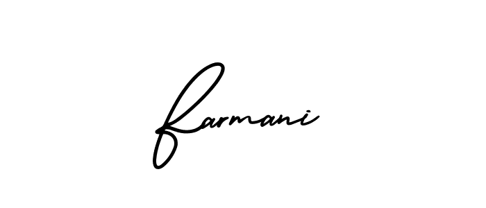 Create a beautiful signature design for name Farmani. With this signature (AmerikaSignatureDemo-Regular) fonts, you can make a handwritten signature for free. Farmani signature style 3 images and pictures png