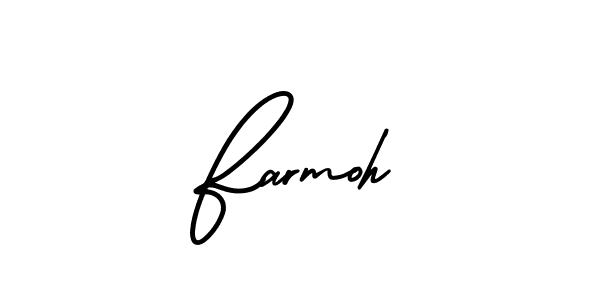 Use a signature maker to create a handwritten signature online. With this signature software, you can design (AmerikaSignatureDemo-Regular) your own signature for name Farmoh. Farmoh signature style 3 images and pictures png