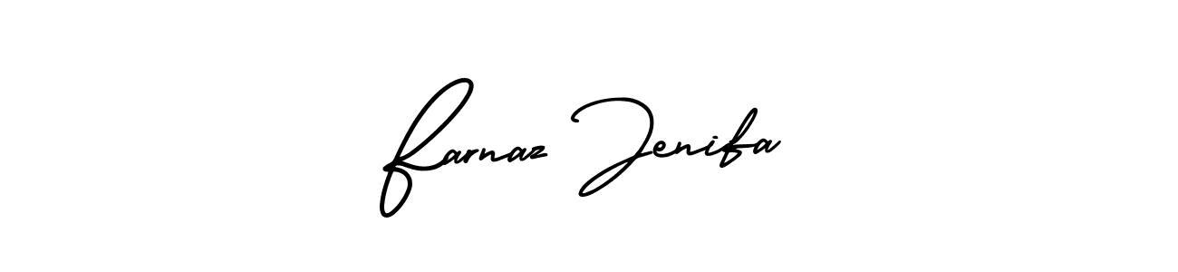 Similarly AmerikaSignatureDemo-Regular is the best handwritten signature design. Signature creator online .You can use it as an online autograph creator for name Farnaz Jenifa. Farnaz Jenifa signature style 3 images and pictures png