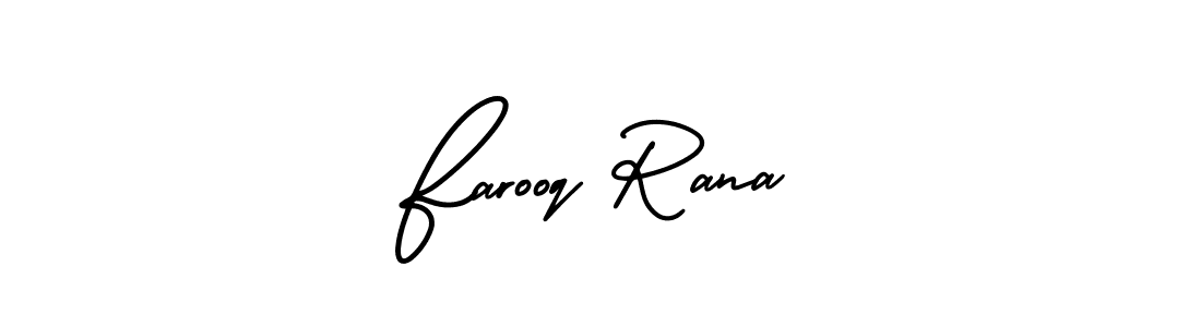 It looks lik you need a new signature style for name Farooq Rana. Design unique handwritten (AmerikaSignatureDemo-Regular) signature with our free signature maker in just a few clicks. Farooq Rana signature style 3 images and pictures png