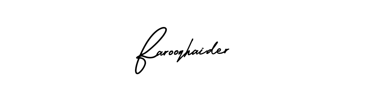 This is the best signature style for the Farooqhaider name. Also you like these signature font (AmerikaSignatureDemo-Regular). Mix name signature. Farooqhaider signature style 3 images and pictures png