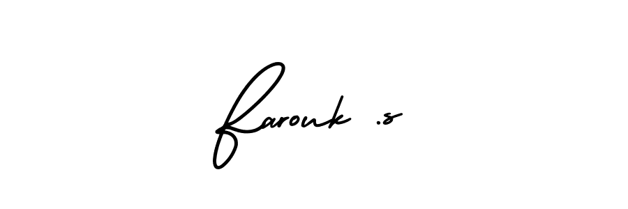 if you are searching for the best signature style for your name Farouk .s. so please give up your signature search. here we have designed multiple signature styles  using AmerikaSignatureDemo-Regular. Farouk .s signature style 3 images and pictures png