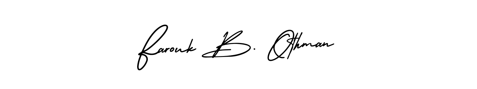 Use a signature maker to create a handwritten signature online. With this signature software, you can design (AmerikaSignatureDemo-Regular) your own signature for name Farouk B. Othman. Farouk B. Othman signature style 3 images and pictures png