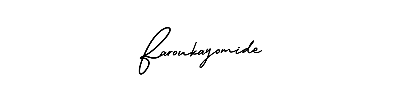AmerikaSignatureDemo-Regular is a professional signature style that is perfect for those who want to add a touch of class to their signature. It is also a great choice for those who want to make their signature more unique. Get Faroukayomide name to fancy signature for free. Faroukayomide signature style 3 images and pictures png