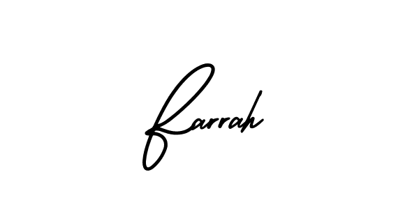 Make a beautiful signature design for name Farrah. With this signature (AmerikaSignatureDemo-Regular) style, you can create a handwritten signature for free. Farrah signature style 3 images and pictures png