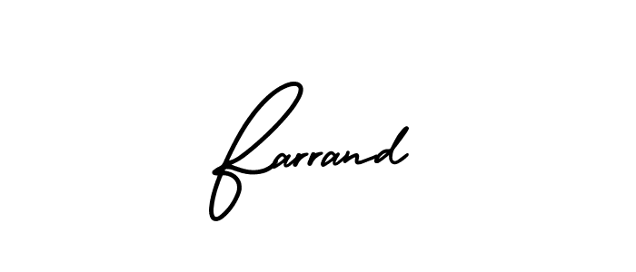 The best way (AmerikaSignatureDemo-Regular) to make a short signature is to pick only two or three words in your name. The name Farrand include a total of six letters. For converting this name. Farrand signature style 3 images and pictures png