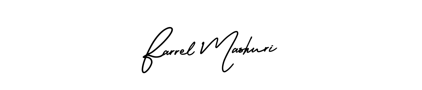 Similarly AmerikaSignatureDemo-Regular is the best handwritten signature design. Signature creator online .You can use it as an online autograph creator for name Farrel Mashuri. Farrel Mashuri signature style 3 images and pictures png