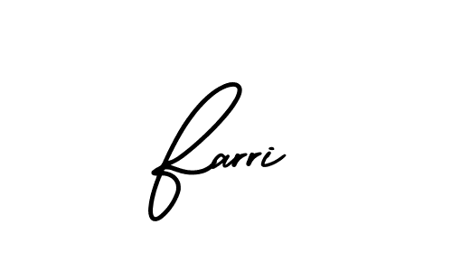 You should practise on your own different ways (AmerikaSignatureDemo-Regular) to write your name (Farri) in signature. don't let someone else do it for you. Farri signature style 3 images and pictures png