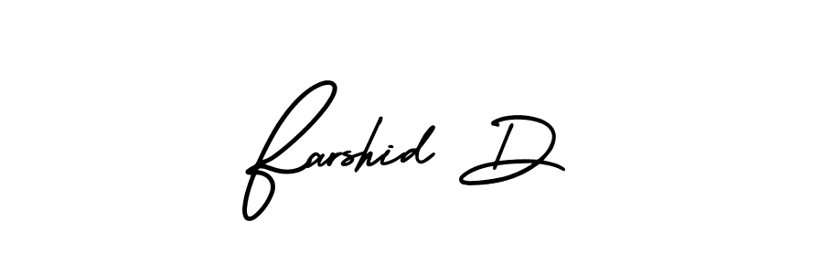 It looks lik you need a new signature style for name Farshid D. Design unique handwritten (AmerikaSignatureDemo-Regular) signature with our free signature maker in just a few clicks. Farshid D signature style 3 images and pictures png